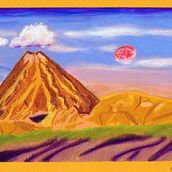 Mt Ngauruhoe and the blood moon Ein Projekt aus dem Bereich Traditionelle Illustration, Bildende Künste, Bleistiftzeichnung, Zeichnung und Artistische Zeichnung von Sue - 04.07.2026
