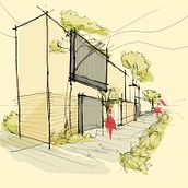 Casa 44 Croquis Arquitectonico. Design de interiores, Ilustração arquitetônica, Visualização arquitetônica, e Design de espaços projeto de Nicolas Mendez - 09.07.2026