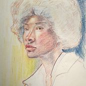 Portrait drawing with coloured pencils . Menggambar, Menggambar Potret, Buku sketsa, Dan Gambar Pensil Berwarna proyek oleh Victoria Hindle - 07.12.2026