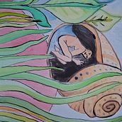 Die Frau in der Muschel. Un projet de Illustration traditionnelle, Beaux Arts, Peinture, Dessin, Aquarelle, Illustration botanique, Illustration à l'encre et Illustration naturaliste de Verena Okpe - 13.07.2026