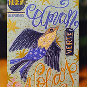 Tarjeta ¨Volar¨. Traditional illustration, Lettering, Drawing, and Hand Lettering project by Ana Eliza Pérez Gutiérrez - 07.15.2026