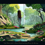 Tall Man with a Short Spirit. Digital Illustration project by Nabeel Abdul Hameed - 08.03.2026