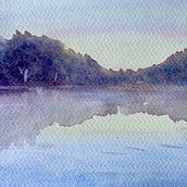 Misty lake. Fine Arts, Painting, and Watercolor Painting project by jordi_sola - 08.08.2026
