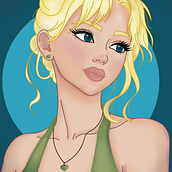 Girl in Green. Projekt z dziedziny Tradycyjna ilustracja, Ilustracja cyfrowa i Rysunek cyfrowy użytkownika gabisette - 10.08.2026
