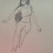 Dibujo pose 3min. Een project van  Beeldende kunst,  Schetsen, Tekening met potlood,  Tekening, Realistische tekening y Anatomisch tekenen van Ashley Nayeli Jácome Baquerizo - 16.08.2026