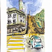 San Francisco . Un progetto di Pittura, Bozzetti, Disegno, Pittura ad acquerello, Sketchbook e Illustrazione con inchiostro di intergalakticka_j - 20.08.2026