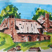 The country cottage. Sketching, Drawing, Architectural Illustration, Sketchbook & Ink Illustration project by Charlotte Booth - 08.27.2026