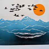 Mehrfarbiger Linolschnitt. Un progetto di Illustrazione tradizionale, Artigianato, Belle arti, Stampa e Illustrazione con inchiostro di Martina Riel - 03.09.2026