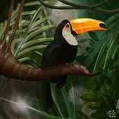Proceso creativo: Ilustración de un tucán brasileño. Een project van Fotografie, Beeldende kunst, Grafisch ontwerp y Digitale illustratie van Edu Araujo - 24.09.2026