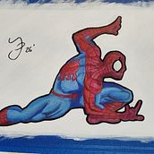 spidey acrilico . Un proyecto de Ilustración tradicional, Diseño de personajes, Pintura, Cómic y Pintura acrílica de jonibravodifer - 29.09.2026