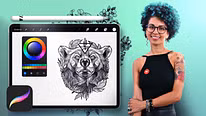 Digital Design and Illustration of Tattoos with Procreate. Illustration course by Tania Maia