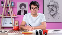Introduction to Portraits with India Ink and Nibs. Illustration course by José Rosero