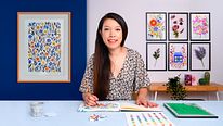 Estampados florales en acuarela con colores vibrantes. Un curso de Ilustración de Anna Lau