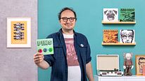 Impressão DIY para capas de discos e pins. Curso de Design por Paolo Proserpio