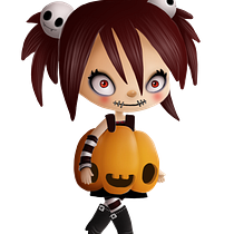 Muñeca calabaza estilo kawaii
