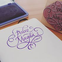 Ex Libris para un regalo de bodas muy especial. Caligrafía de Abelardo García.