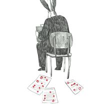 El hombre conejo y exámenes corregidos