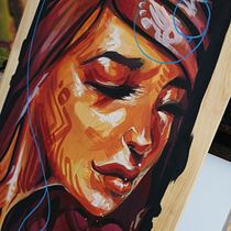  Ilustración con pintura y técnica mixta