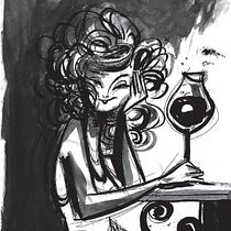  Mujer que tomó algunas copas de vino