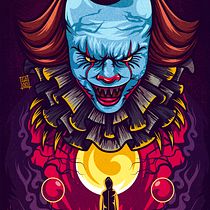 El payaso aterrador en vector
