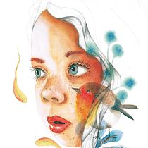 Minha filha: Retrato ilustrado em aquarela