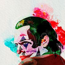 Retrato clown en estilo vectorial con acuarela