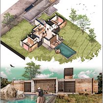 Casa modular con piscina y jardín