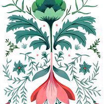  Introducción a la ilustración floral con acrílico, simetría con alcaucil @analopeztextiles