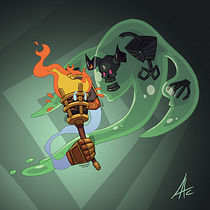 Mi Proyecto del curso - Diseño de personajes para videojuegos y aplicaciones: Sir Antorcha y Necrolimo