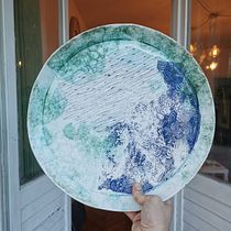 Collage with copper oxide and transfer paper
