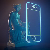 Mercúrio, Deus da Comunicação. Meu projeto do curso: Técnicas de iluminação com o Cinema 4D