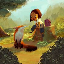 Encontro na clareira — ilustração digital