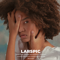 Retrato editorial com olhar escondido