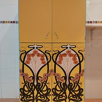 Mi Proyecto del curso: Pintura decorativa sobre muebles. ARMARIO ART DECÓ