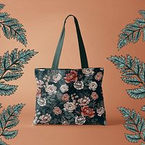 Vintage floral print tote bag