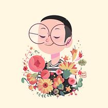 Meu projeto do curso: Retrato ilustrado com elementos botânicos