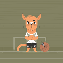 Gato arquero en estilo vectorial