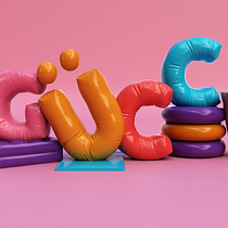 My project in 3D Typography: Playing with Color and Volume course