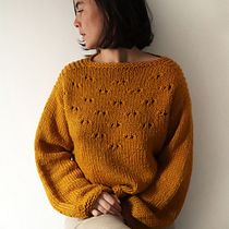Jersey oversize mostaza en punto sencillo