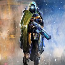 Vigilante cibernético bajo la lluvia