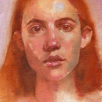 Retrato de mujer en óleo alla prima