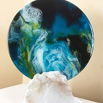 Series of paintings and sculptures made with Resin and stone