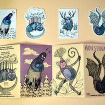 Monstruos en tinta y collage