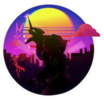 Meu projeto do curso: Ilustração vetorial com efeitos de luz/ EVA 01 EVANGELION VAPORWAVE