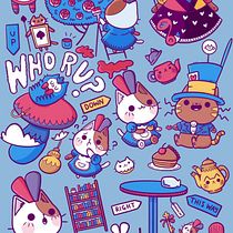 Gatti in tè alla Alice kawaii