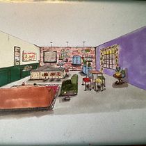 Mon projet du cours : Dessin architectural : perspective à un seul point de fuite