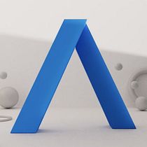 Arco minimalista 3D en azul