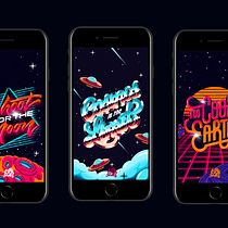 Cosmos lettering en estilo retro