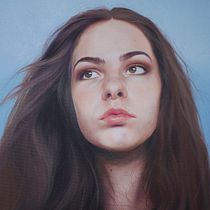 Mirada serena en óleo realista