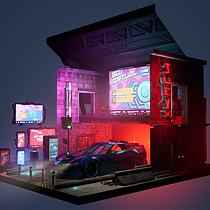 My project in Game Environment Design: Cyberpunk Scenes with Unreal Engine course